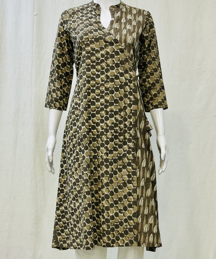 Kashiish brown cotton kashish angrakha kurti