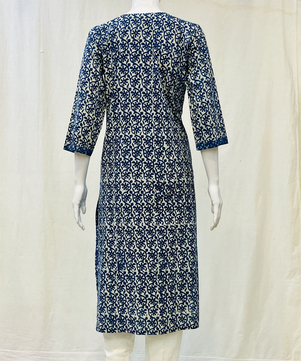 Indigo blue dyed cotton kurti