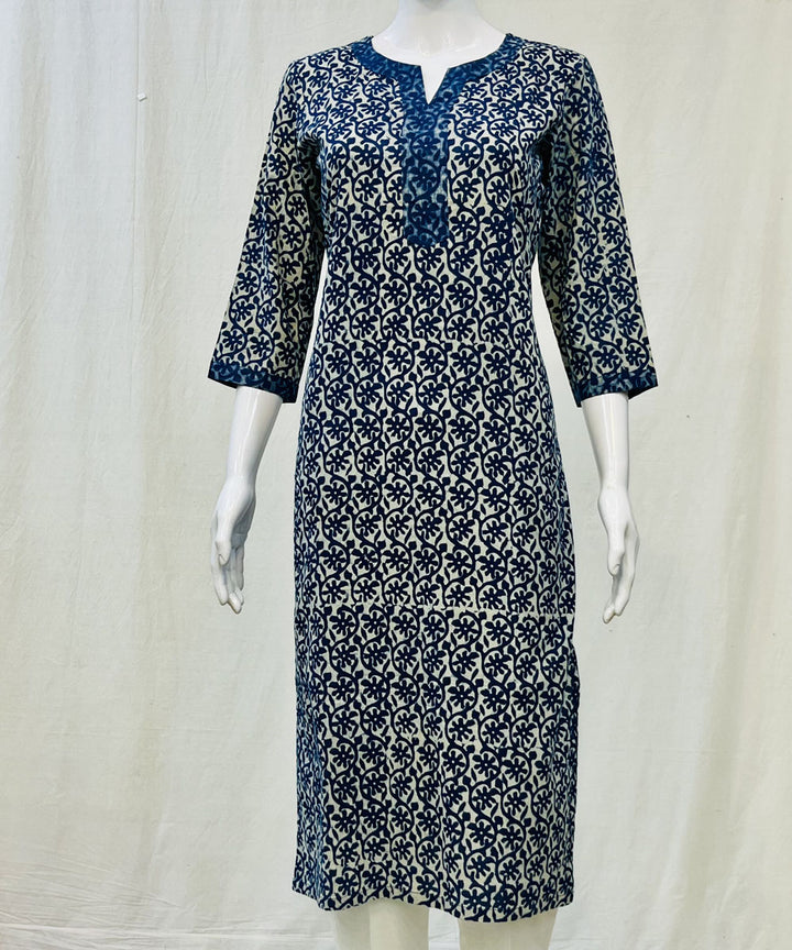 Indigo blue dyed cotton kurti
