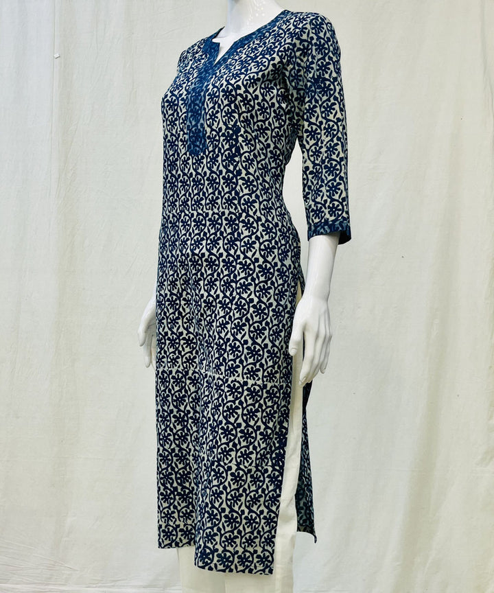 Indigo blue dyed cotton kurti