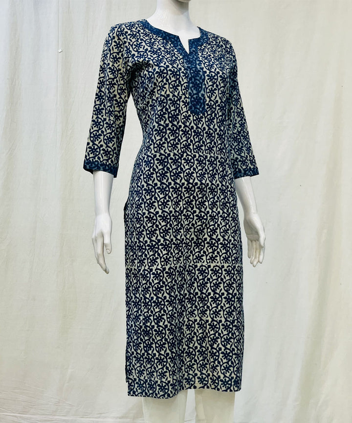 Indigo blue dyed cotton kurti