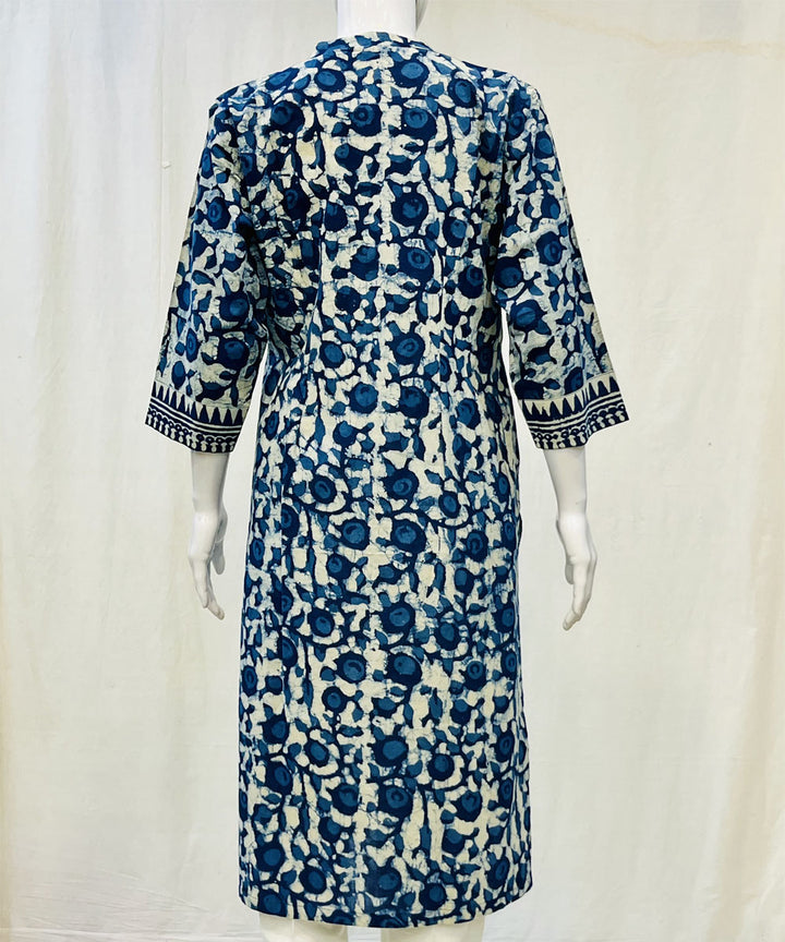 Indigo blue white indigo dyed cotton kurti
