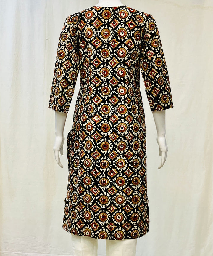 Red black cotton kalamkari kurti