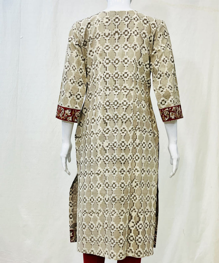 Grey cotton kashish printed kurti