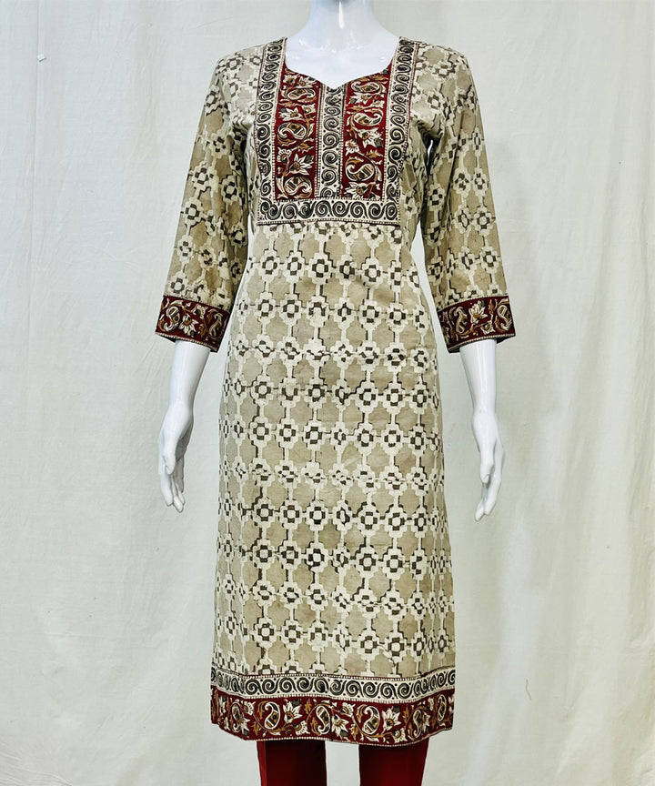 Grey cotton kashish printed kurti