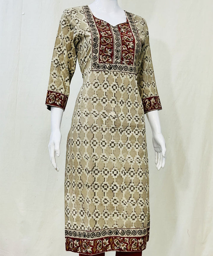 Grey cotton kashish printed kurti