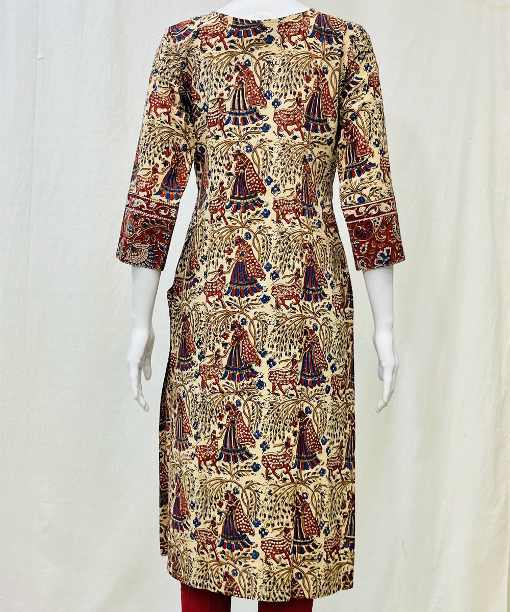 Kalamkari red kalamkari cotton kurti