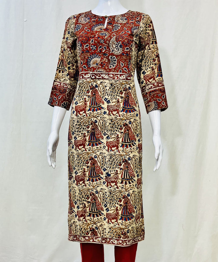 Kalamkari red kalamkari cotton kurti