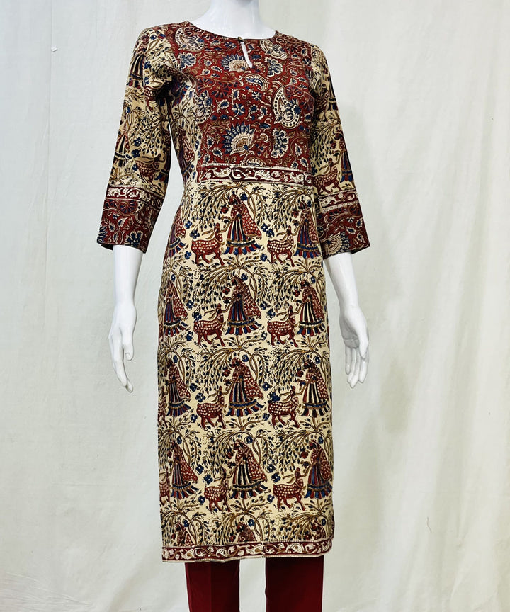 Kalamkari red kalamkari cotton kurti