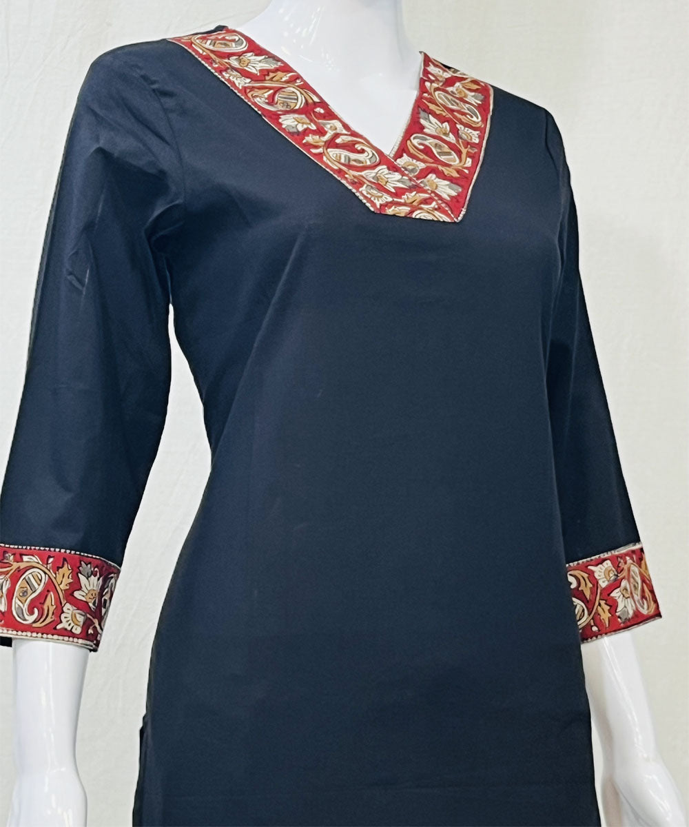 Black cotton strait cut kurti