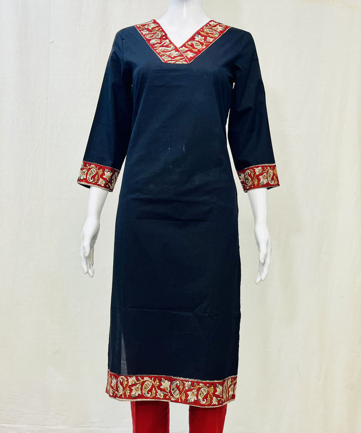 Black cotton strait cut kurti