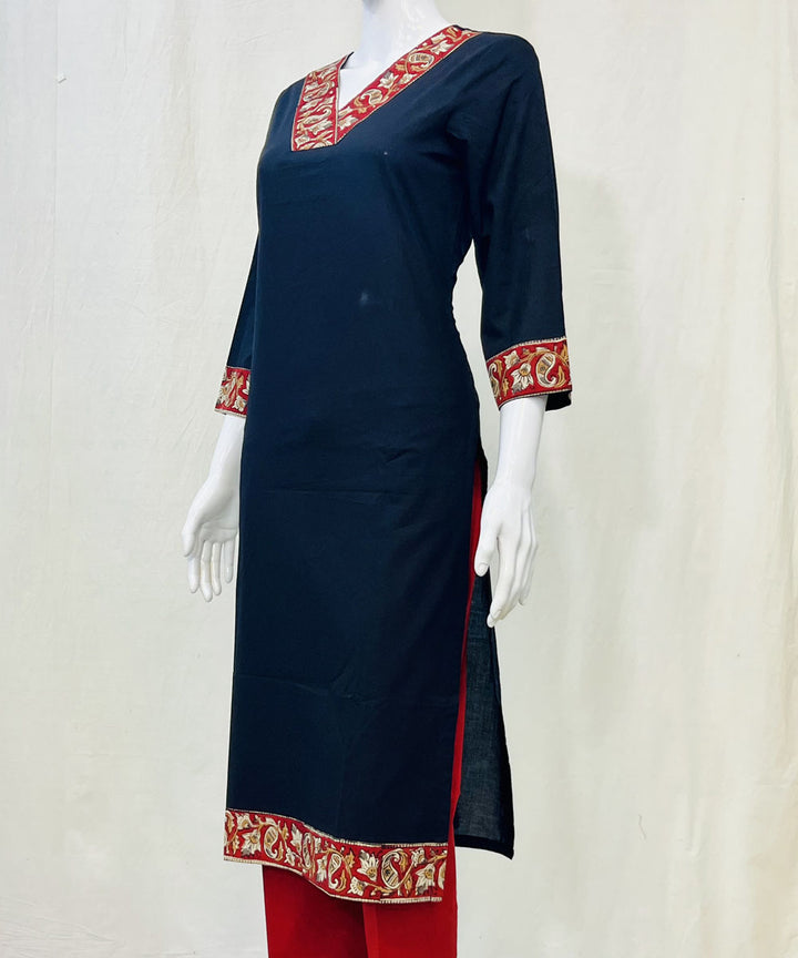 Black cotton strait cut kurti