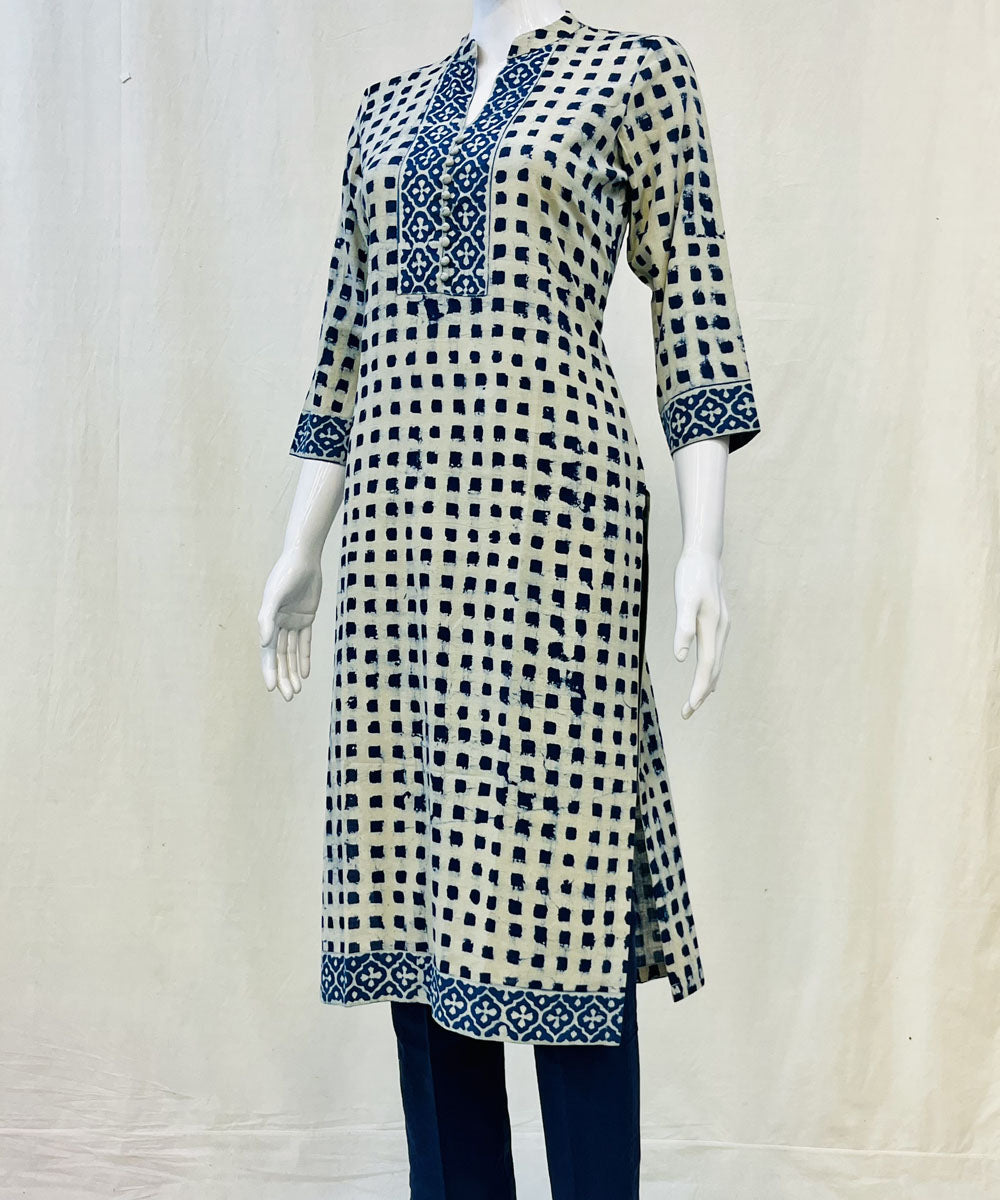 Indigo blue cotton indigo dyed kurti
