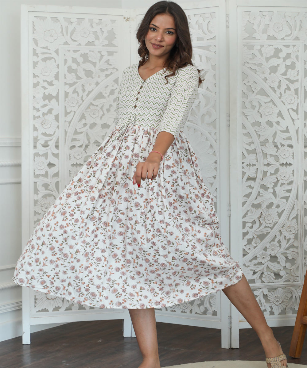 Zenith Azofree Handblock Printed Pure Cotton Dress