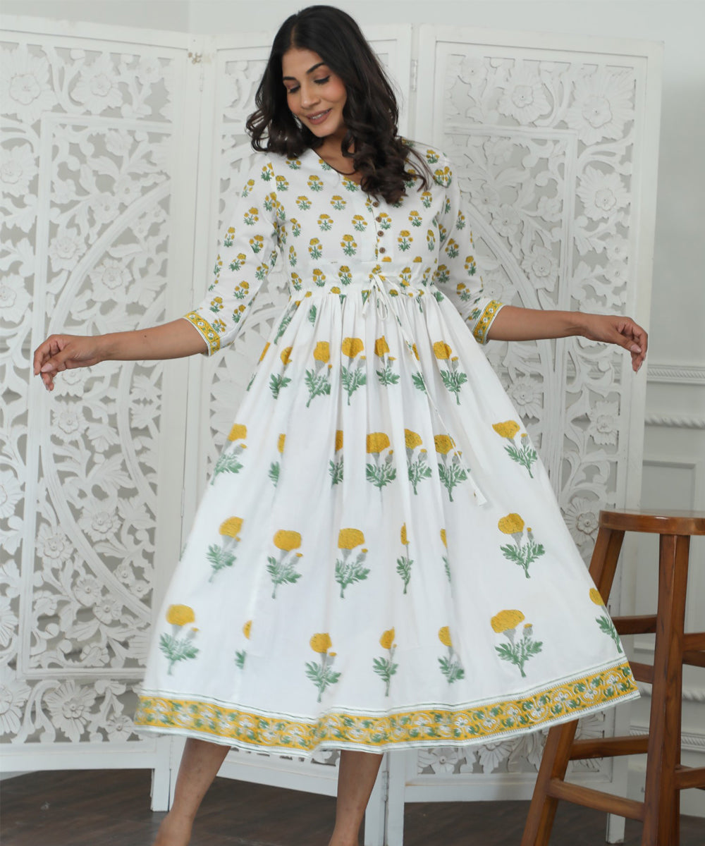 Rayne Azofree Handblock Printed Cotton Dress