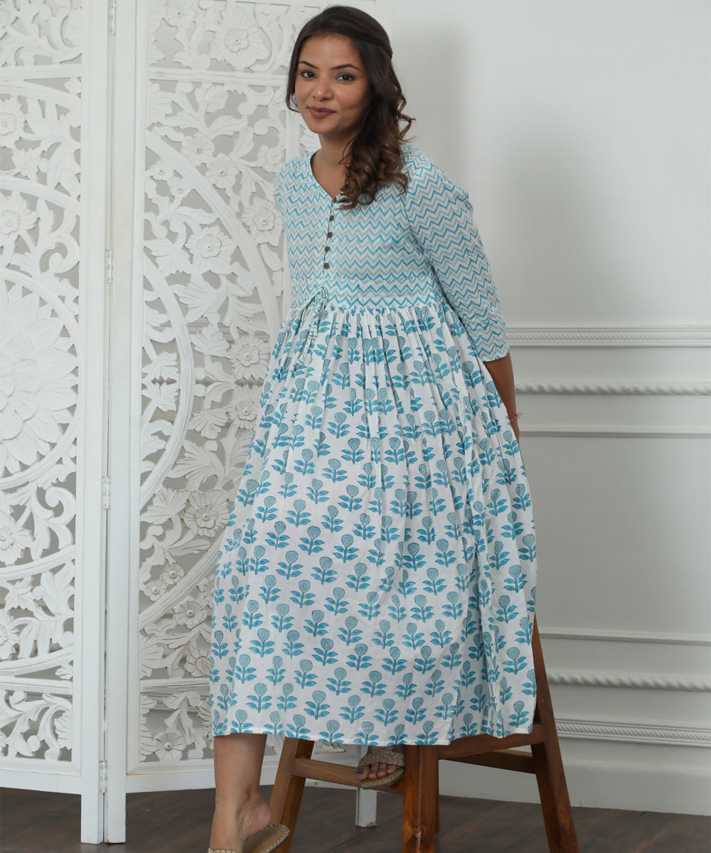 Lumina Azofree Handblock Printed Pure Cotton Dress