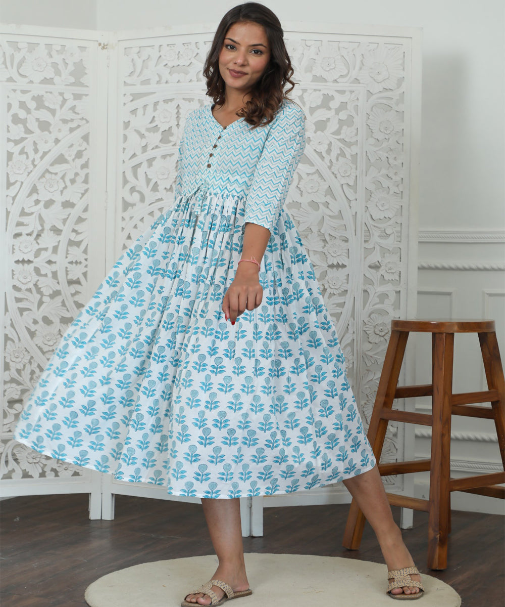Lumina Azofree Handblock Printed Pure Cotton Dress