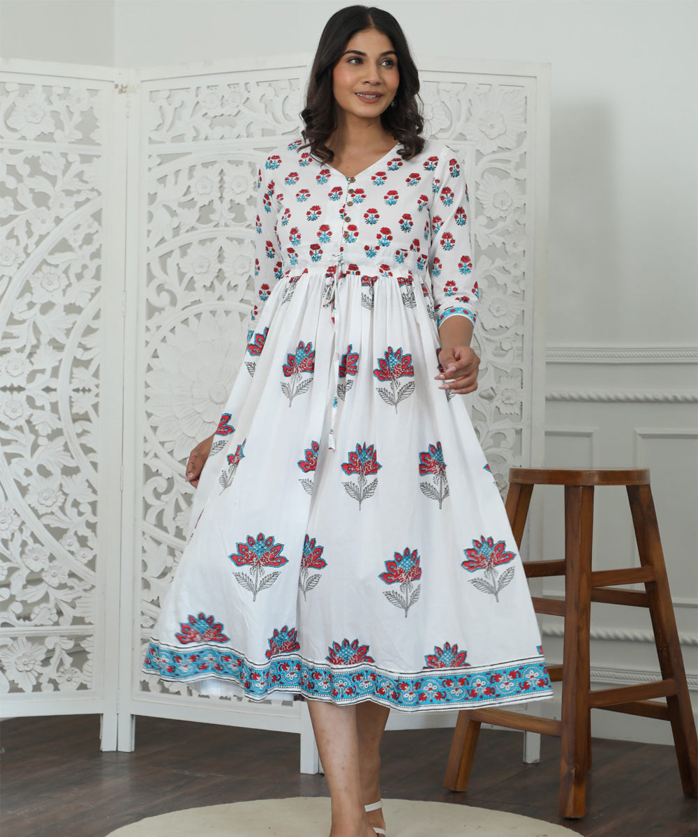 Celeste Azofree Handblock Printed Pure Cotton Dress