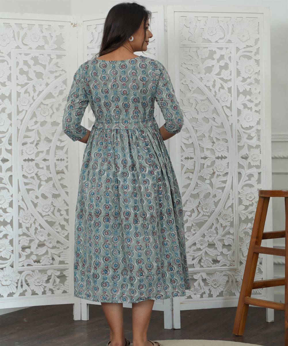 Sootisyahi Daphne Azofree Handblock Printed Pure Cotton Dress
