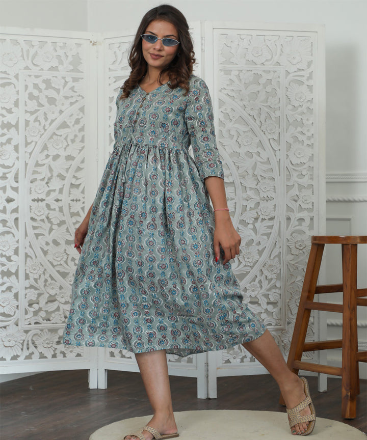 Sootisyahi Daphne Azofree Handblock Printed Pure Cotton Dress