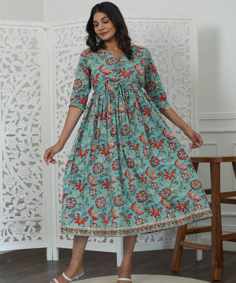 Vasper Azofree Handblock Printed Pure Cotton Dress