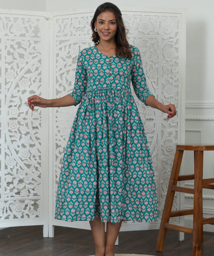 Rayne Azofree Handblock Printed Pure Cotton Dress