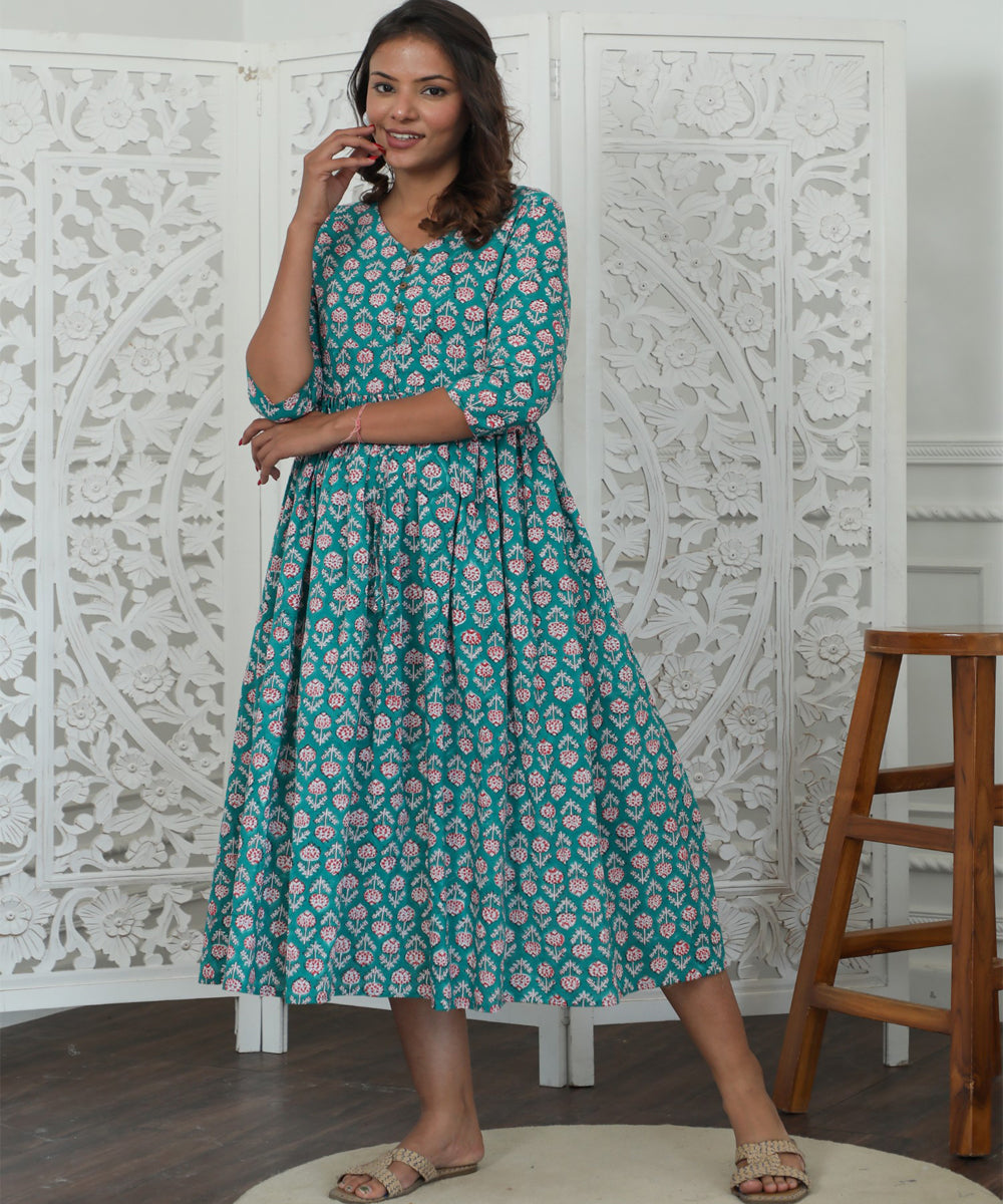 Rayne Azofree Handblock Printed Pure Cotton Dress