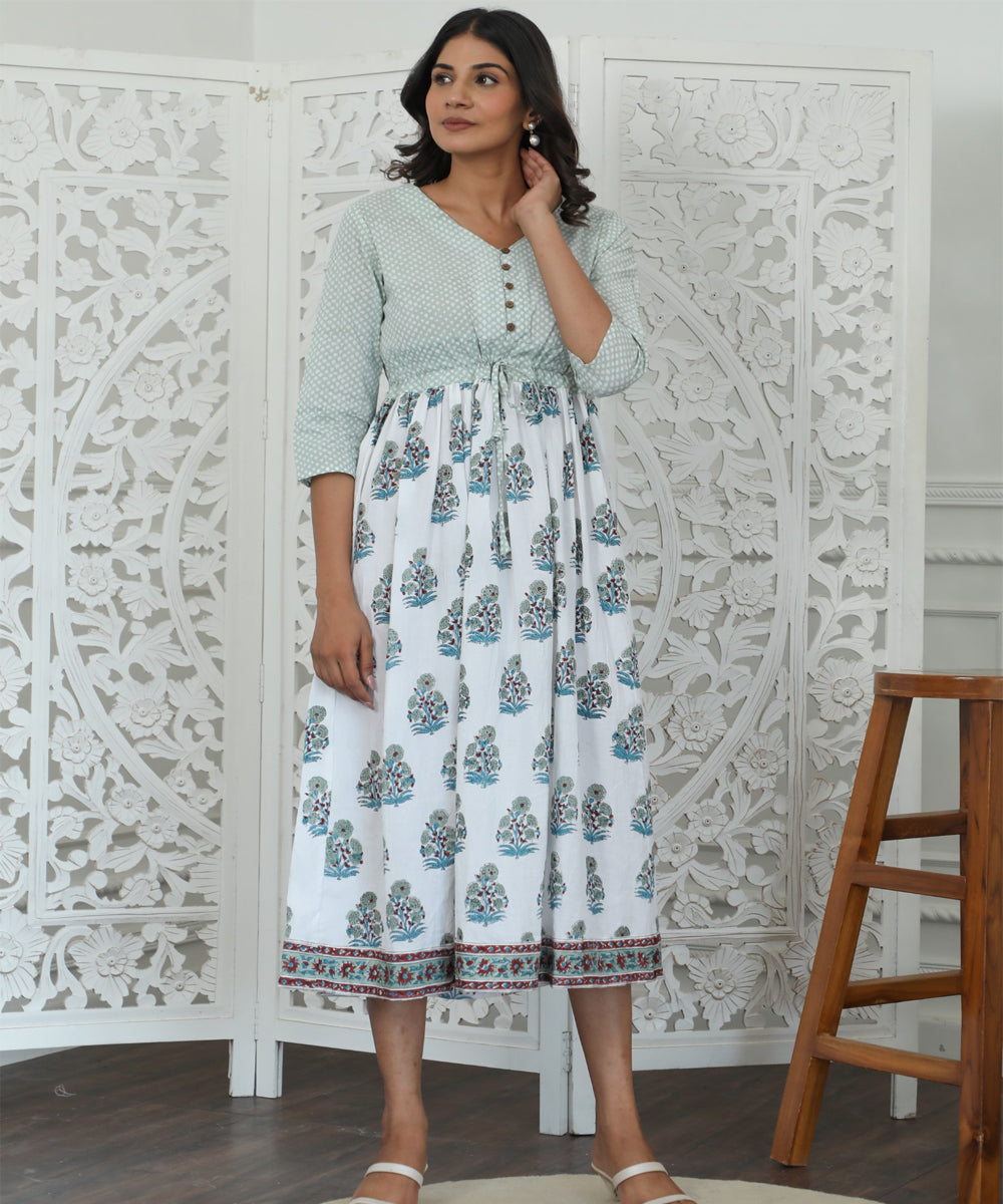 Roxana Azofree Handblock Printed Pure Cotton Dress