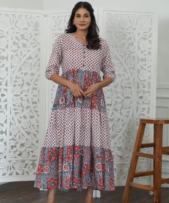 Garden Of Dreams Azofree Handblock Printed Pure Cotton Dress