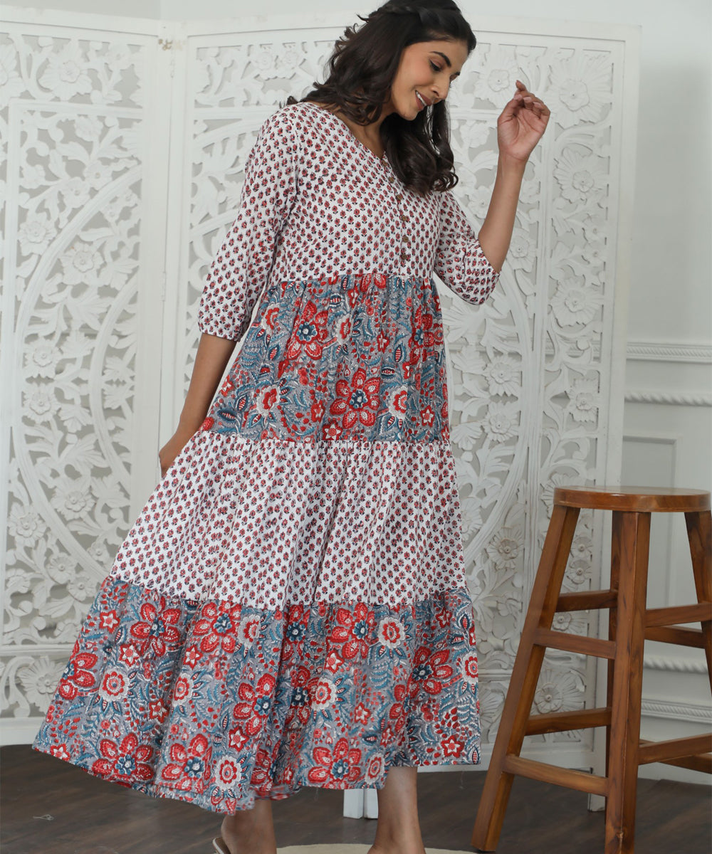 Garden Of Dreams Azofree Handblock Printed Pure Cotton Dress