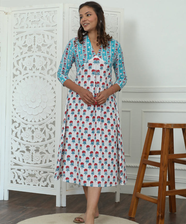 Floralia Azofree Handblock Printed Pure Cotton Dress
