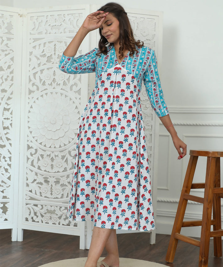 Floralia Azofree Handblock Printed Pure Cotton Dress