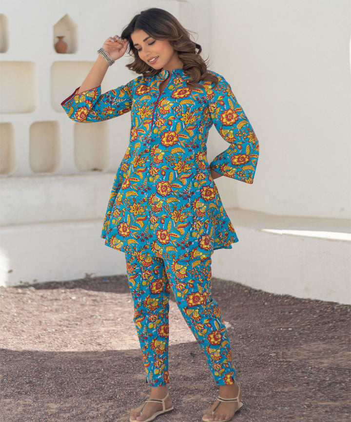 Floral rhapsody hand block printed co ord set