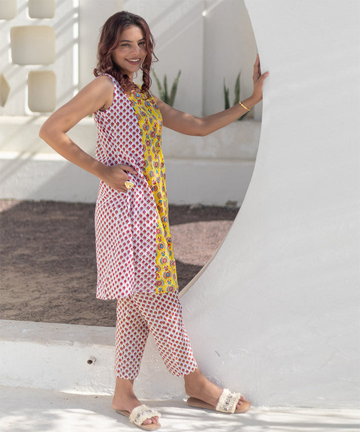 Sunshine motifs hand block printed co ord set