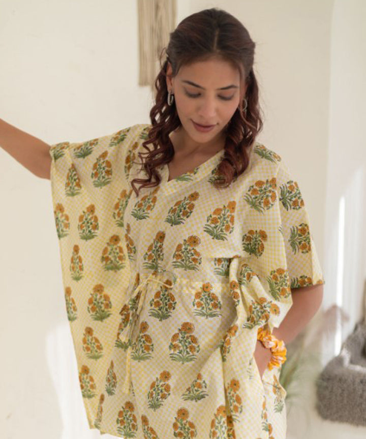 Sunshine motifs cotton kaftan set
