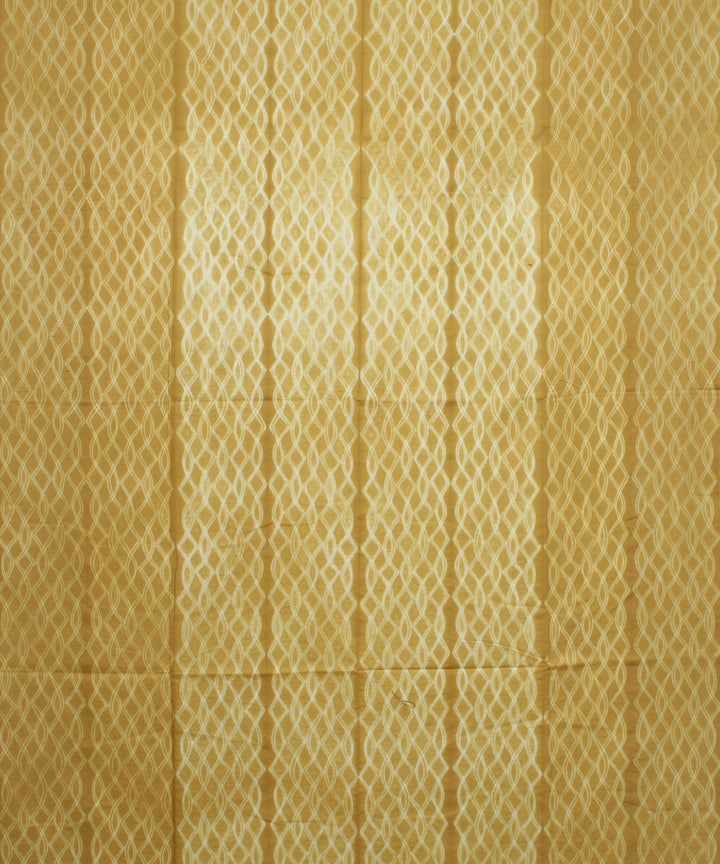 Mustard offwhite handwoven cotton shibori kurta material