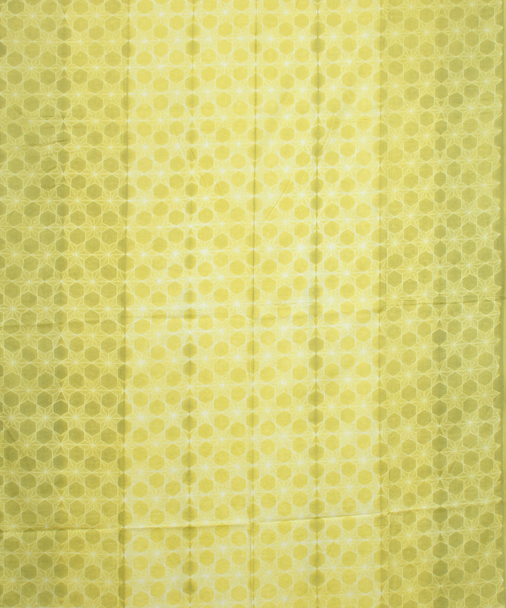 Yellow white handloom cotton shibori kurta material