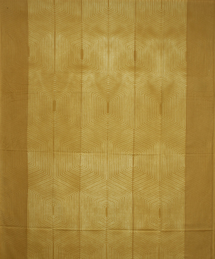 Mustard white handloom cotton shibori kurta material