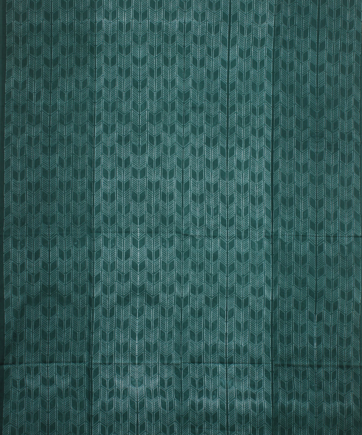 Cyan green offwhite handloom cotton shibori kurta material