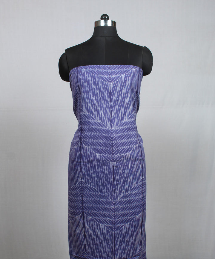 Indigo offwhite handloom shibori cotton kurta material