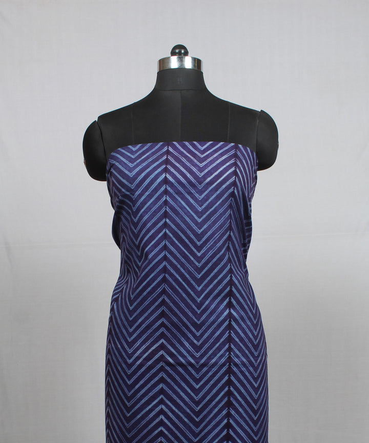 Indigo offwhite handloom cotton shibori kurta material