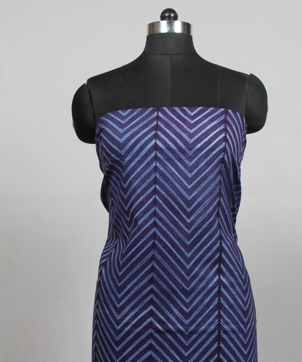 Indigo offwhite handloom cotton shibori kurta material