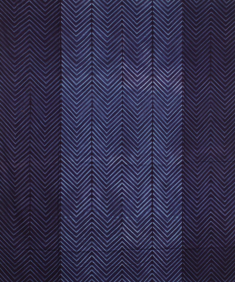 Indigo offwhite handloom cotton shibori kurta material