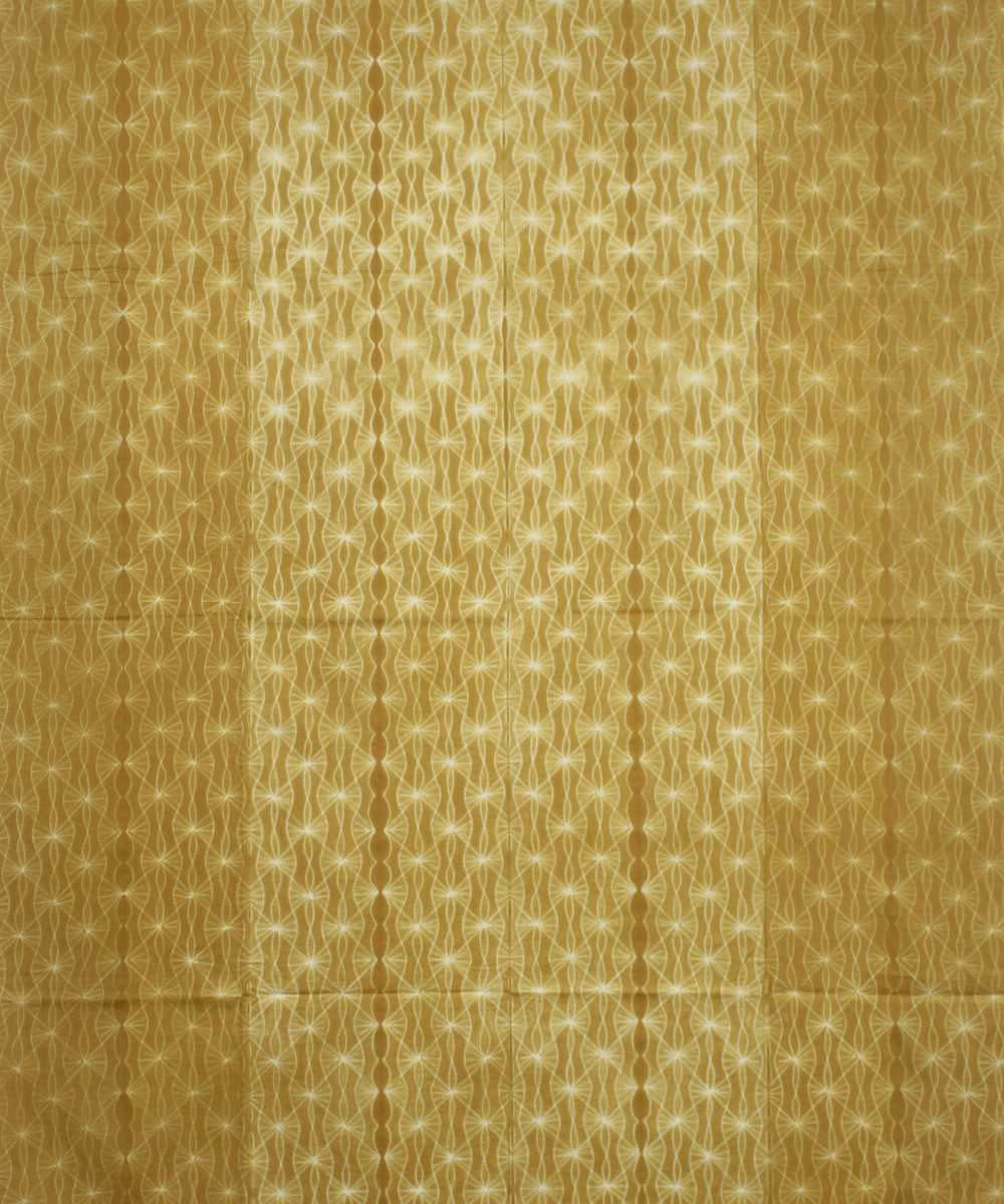 Yellow offwhite handloom shibori cotton kurta material