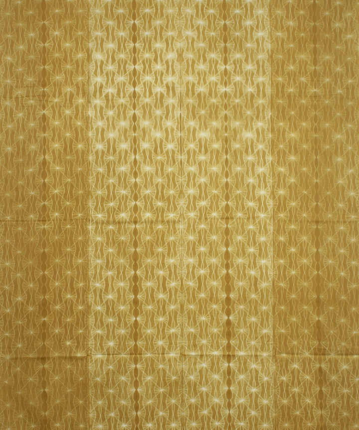 Yellow offwhite handloom shibori cotton kurta material