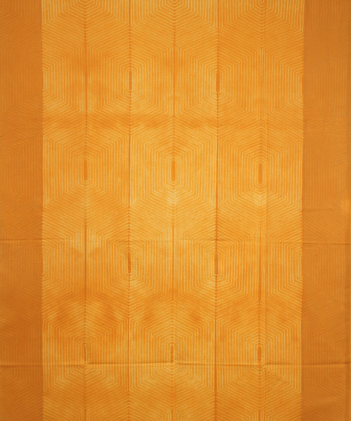 Mustard offwhite handloom cotton shibori kurta material