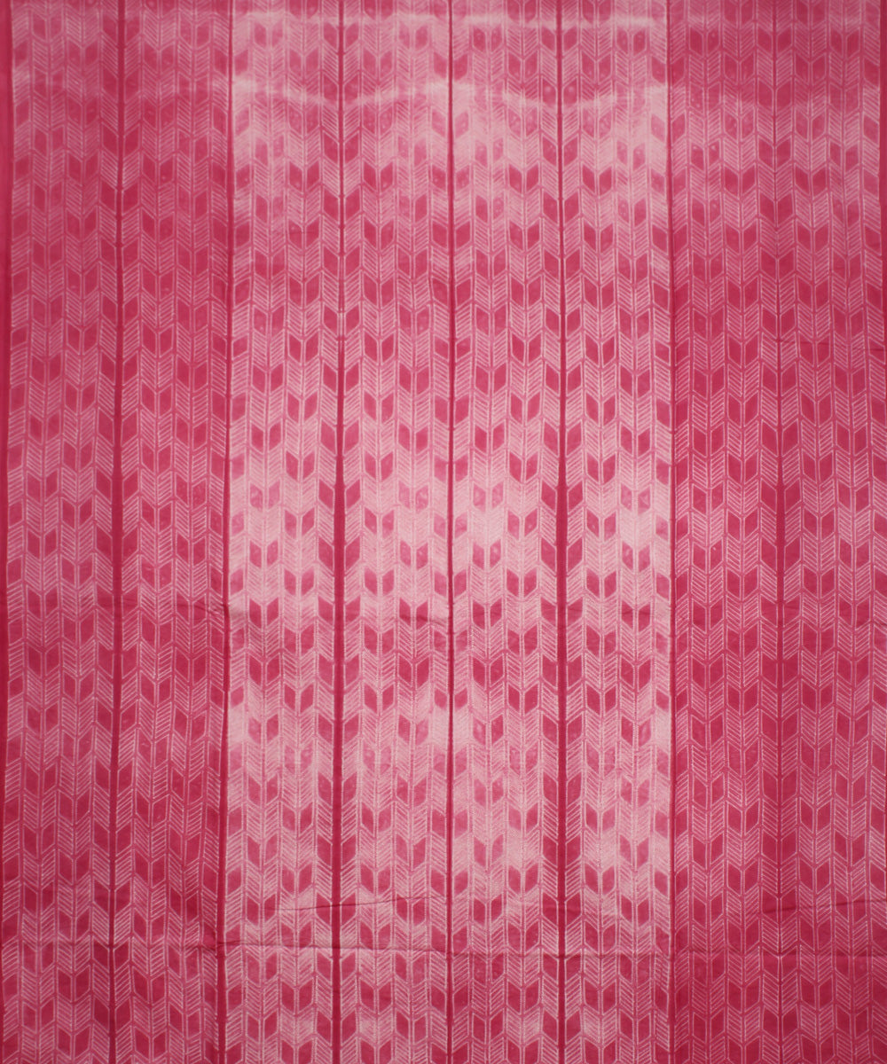 Pink offwhite shibori handloom kurta cotton material
