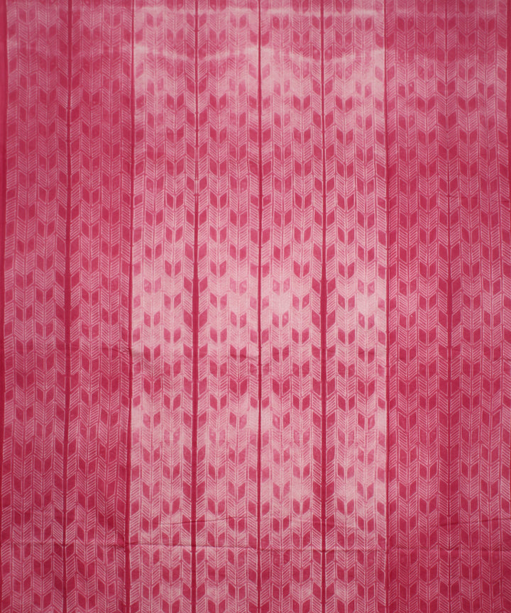 Pink offwhite shibori handloom kurta cotton material