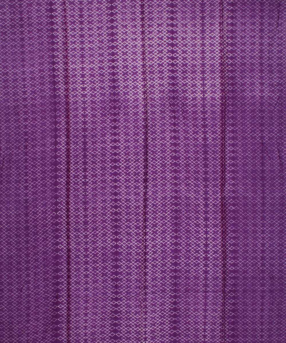 Purple offwhite handloom shibori cotton silk kurta material