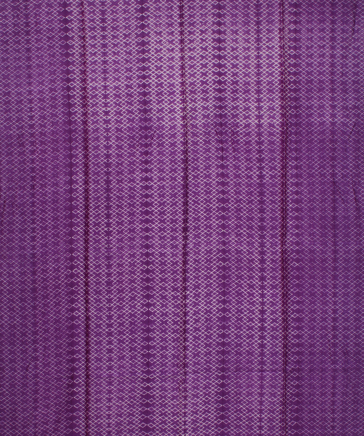 Purple offwhite handloom shibori cotton silk kurta material